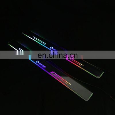 LED Door sill wholesale Auto spare parts car Door Plate 4 PCS  led Moving Door Scuff Wired threshold overlays light plate