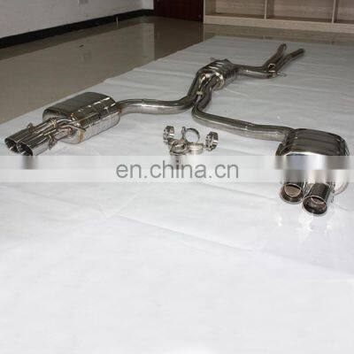 super racing tailpipe exhaust system for AUDI S5 valve exhaust cat back with quad double tip