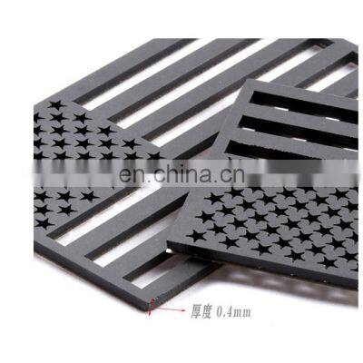 Plastic Custom 125x78MM Black American Flag Left and Right Side Fender Emblem Badge