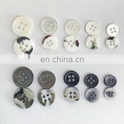 4 Hole Grey White Customized Trochus Shell Button photo-3