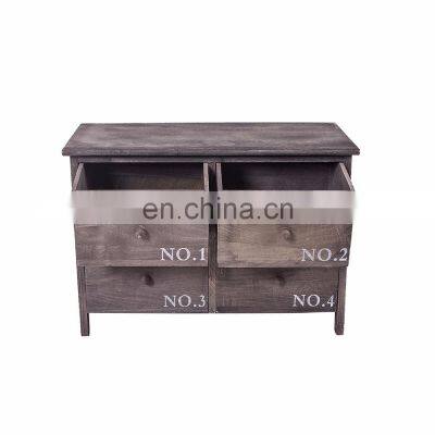 Sideboard Chest of Drawers 4 Drawers Wood Grey White Urban Style Entrance Bedroom photo-5