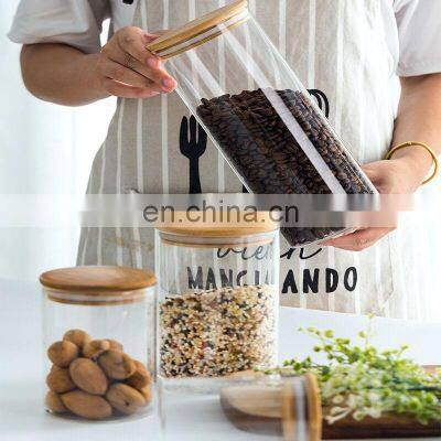 Food Grade Glass Borosilicate Storage Jar With Bamboo Lid