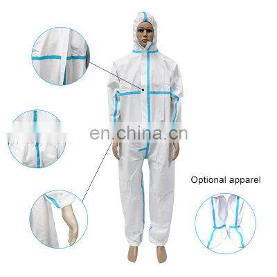 Isolation Chemical Medical Protective Disposable Hooded Coverall