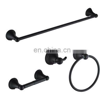 China home Modern Set Zinc Alloy matte Black Wall Mounted shower sanitary fittings and bathroom accessories