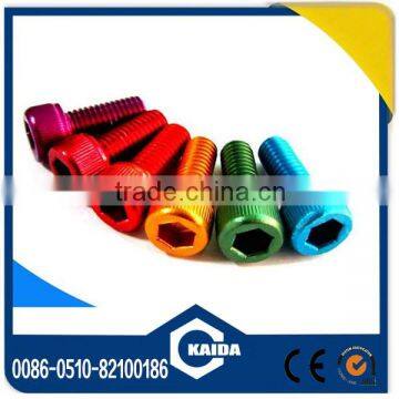 Anodized colored aluminum screw