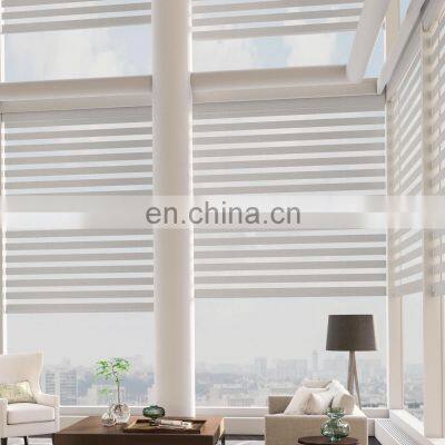 Motorized Smart Indoor Room Wifi Tubular Motor Sun Shade Waterproof Horizontal Window Blind Dual Layer Zebra Blinds photo-4