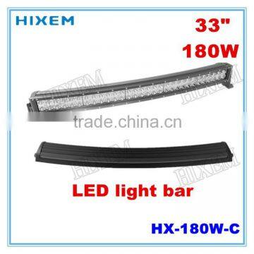 LED light bar 180W, led double row light bar, curved c.r.e.e led light bar offroad