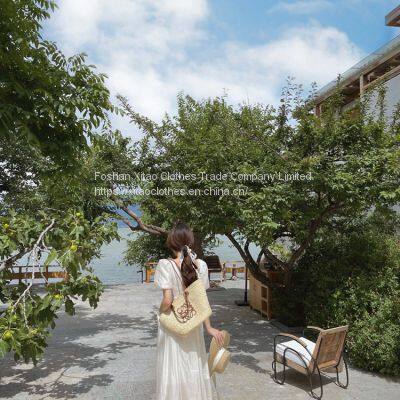 White Tea Skirt ~ New Design Sense of Thin Waist Temperament Mid-length Dress photo-5