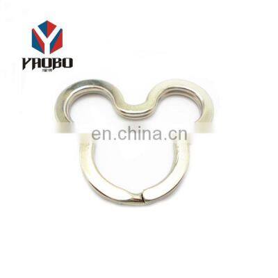 Unique Design Stainless Steel Flat Mickey Mouse Shape Split Key Ring Small Metal For Keychain photo-5