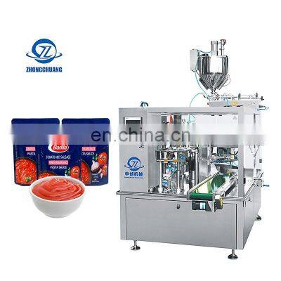 Chinese Guacamole Pure Water Liquid Ketchup Sachet Pouch Filling Sealing Packing Machinery Auxiliary Packaging Machine