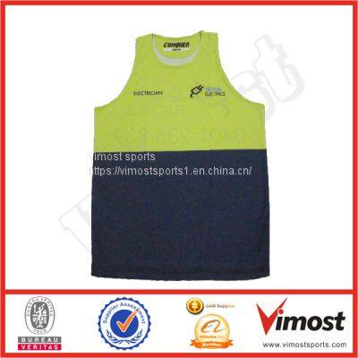 Round Neck Customized Sublimation Running Singlet for Men