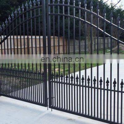 Exterior Metal Swing Wrought Iron Gate Galvanized Steel Fence Door Iron Gate Design photo-4