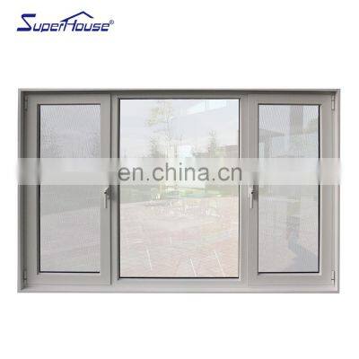 Hurricane impact Thermal Break Casement Aluminum Windows with double tempered glass for commercial and residential