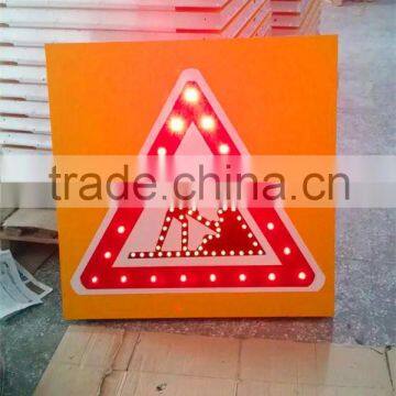 Best price customized solar LED triangle traffic sign board