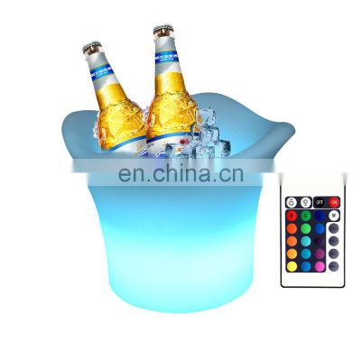 Wine and Beverage Coolers Custom Logo LED Light Ice Bucket LED Bar Light Up Club Bar Cooler Ware Ice Bucket