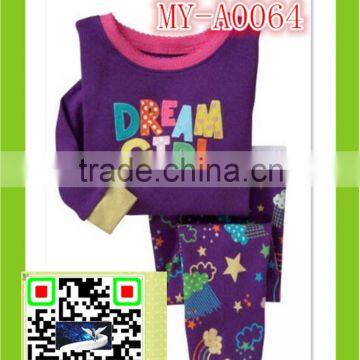 Lovely Cute Walmart Girl's Cotton Parallel Pajamas MY-A0060 photo-5