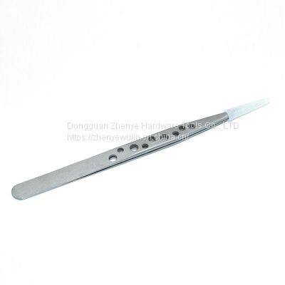 High Precision 9-hole Tweezers Sandblasting and Sanding Straight Head Heat Dissipation Niezi Grafting Eyelashes Beauty Nail Bird's Nest Hair Pick photo-5