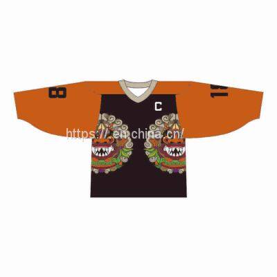 sublimated 100% polyester ice hockey jersey with latest fashionable design