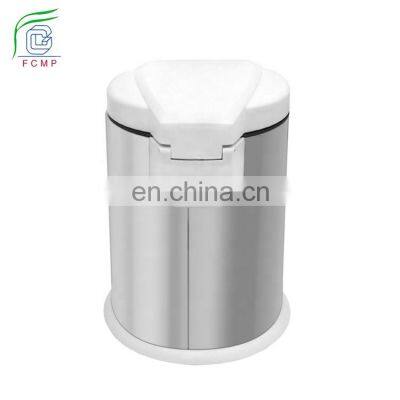 Metal Garbage Kitchen Round Dust Bin With The Foot Pedal Stainless Steel Trash Can