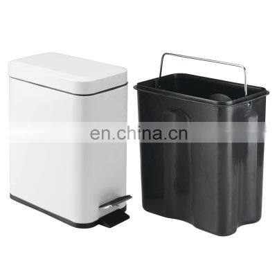 Indoor stainless steel metal dustbin/toilet waste bin with pedal trash can