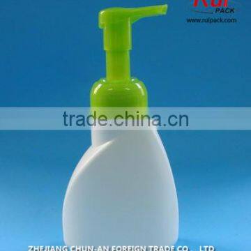 white color PET plastic bottle with foam pump,foam soap bottle for cosmetic,foam dispenser bottle