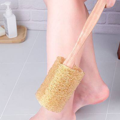 Natural Boar Bristle Brush New Soft&hard Loofah Bath Back Brush With Long Wooden Handle Body Massage Brush photo-3