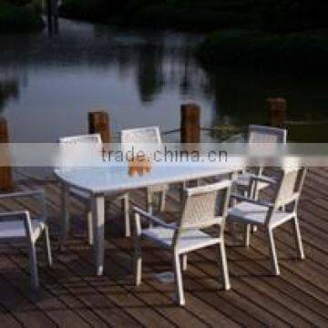 Modern Rattan Used Coffee Shop Table and Chairs Wicker Outdoor Stainless Steel Coffee Table