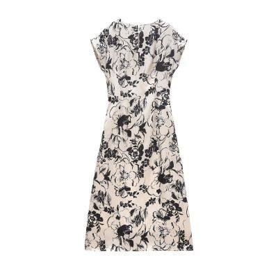 2025 Spring/Summer New European and American Women's Fashion Style Silk Texture Printed Dress photo-3