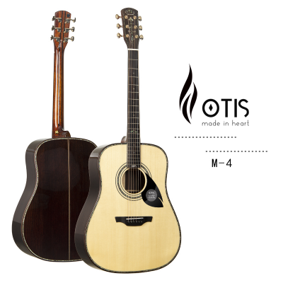Handmade Musical Instruments OTIS M4 41 Inch D Style All Solid Acoustic Guitar (Old European Spruce Top, Old Wenge Backside)