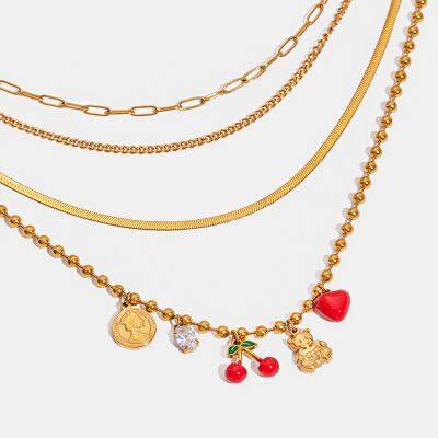 Exquis en collier en acier inoxydable doré imperméable minimaliste pour bijoux de mode