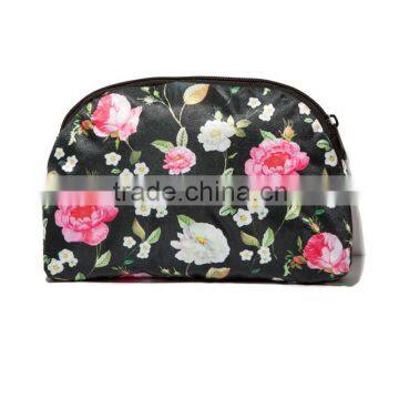 Custom Shell Shape Canvas Cosmetic Bag European Socialite Printing Flowers Free Makeup Samples photo-2