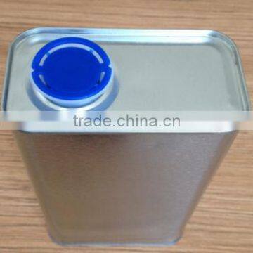 0.5 - 20L Rectangular olive oil tin cans plastic cap/Contact adhesive tin can plastic pull up spout caps