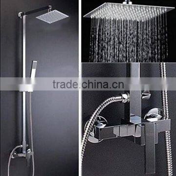 Chrome Rain 8" Shower Faucet Set Shower Bar Hand Shower Valve Mixer Tap 1 Handle