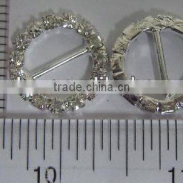 RHINESTONE BUCKLES SLIDER/METAL BASE, BJIE SILVER COLOR