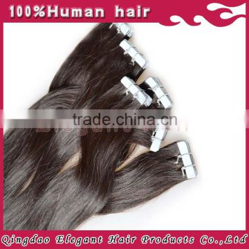 2015 hot sale 6A top quality double drawn tape hair extensions in cheap price