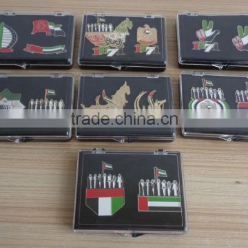 free combination UAE badges in plastic box UAE national day gift lapel pin