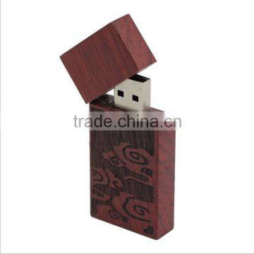 Lastest Carving wood usb OEM rentangle USb Flash disk