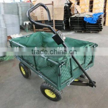 four wheel metal garden handcart beach cart