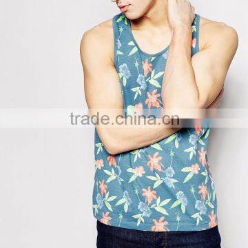 top own design full over flower sublimation tank top