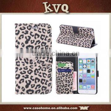 For iphone5/5s Leopard Grain Leather Wallet Flip Case Cover