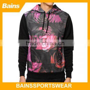 sublimation print 100% blank polyester mens custom hoodie