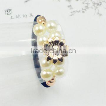 Elegant Women Hair Accessories Charm Pearl Rubber Bands Headwear Girls Elastic Hair Bands photo-3