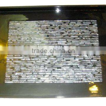 Black rectangle lacquered tray with MOP inlay TK Vietnam
