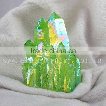 Wholesale Green Aura Quartz Healing Stones and Crystals, Spirit Quartz, hybrid crystal cluster