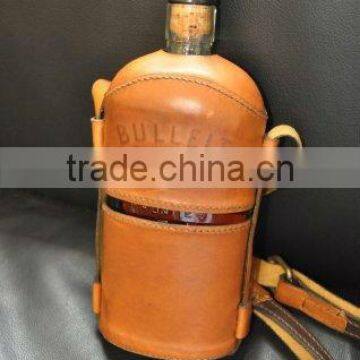 2013 promotional real Leather Wine bottle case for whisky