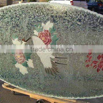 DECORATIVE GLASS TABLE TOP