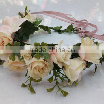 HL016 New Fashion Artificial Flowers Handmade foam head wreath for wedding garland bridal headdress