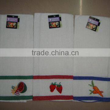 Cheap 100% Cotton Waffle Fabric Tea Towel 012