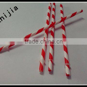 Striped hard plastic drinking straw for Christmas