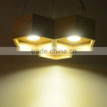 New Design Honeycomb Wooden Ceiling Lamp With LED Lighting photo-2